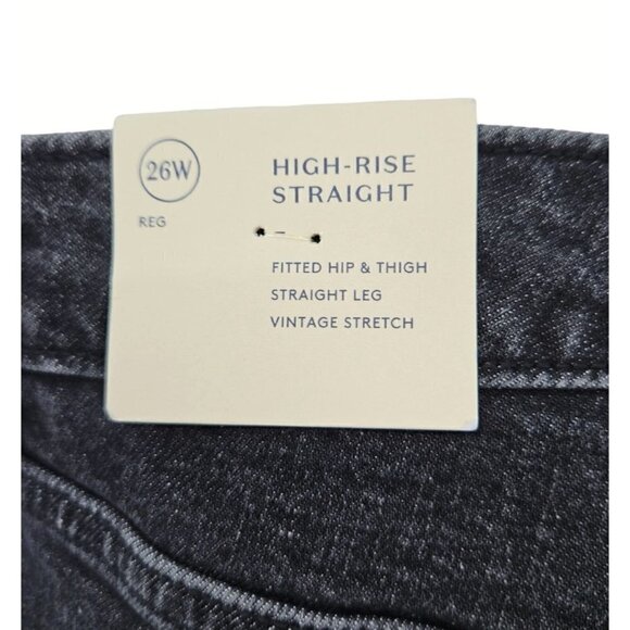 Universal Thread Black Jeans Women Sz 26 High Rise Straight Vintage Stretch NEW - Picture 9 of 12